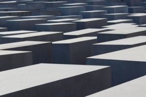 Holocaust memorial of several boxed structures