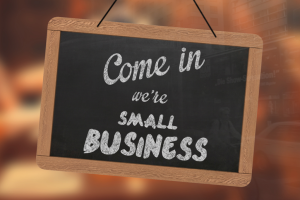 Come In we're small business sign