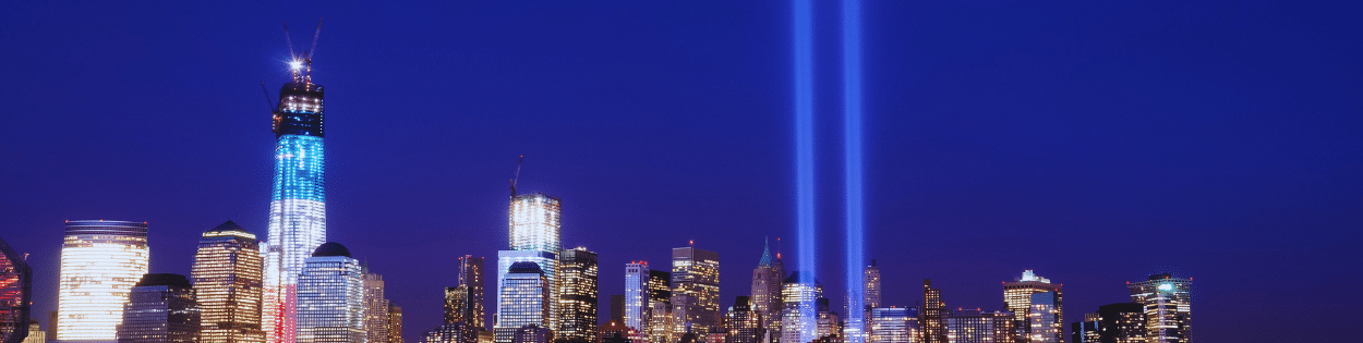 September 11 memorial lights 