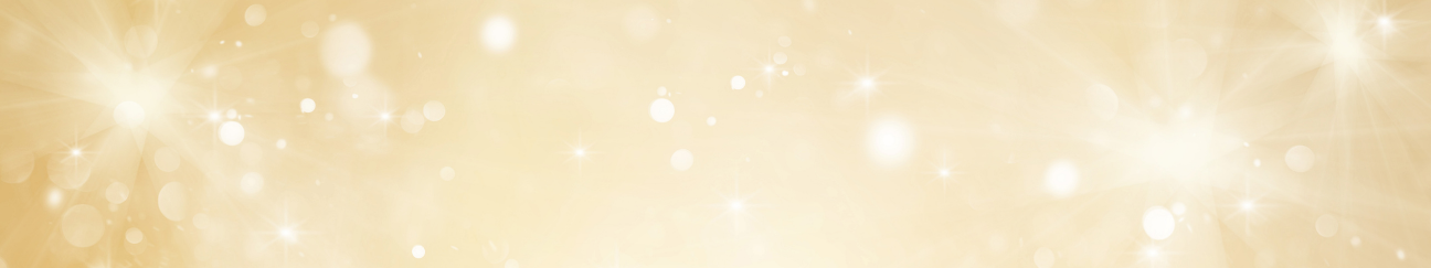 A long thin banner. The background is gold and there are sparkles. 