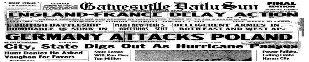 Newspaper headline banner