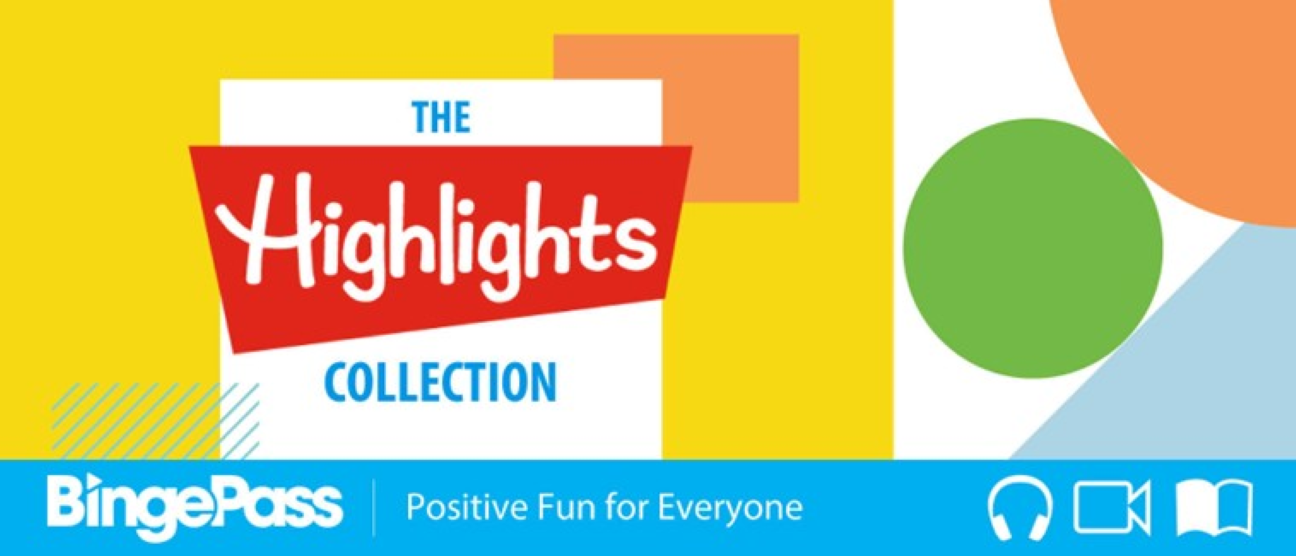 yellow, orange, green, and blue shapes, text - "The Highlights Collection"