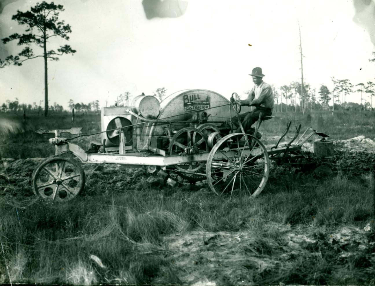 Man on a Bull tractor