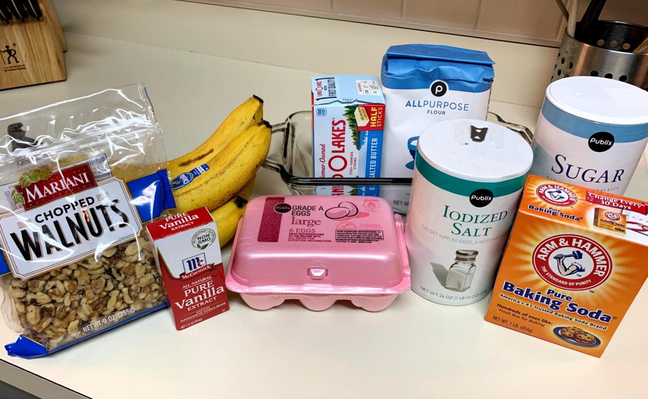 Banana bread ingredients