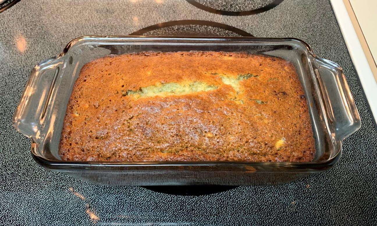 Banana bread after baking