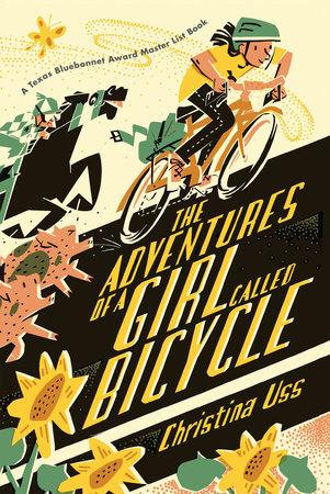 The Adventures of a Girl Called Bicycle cover girl on a bicycle, jockey on a horse behind her
