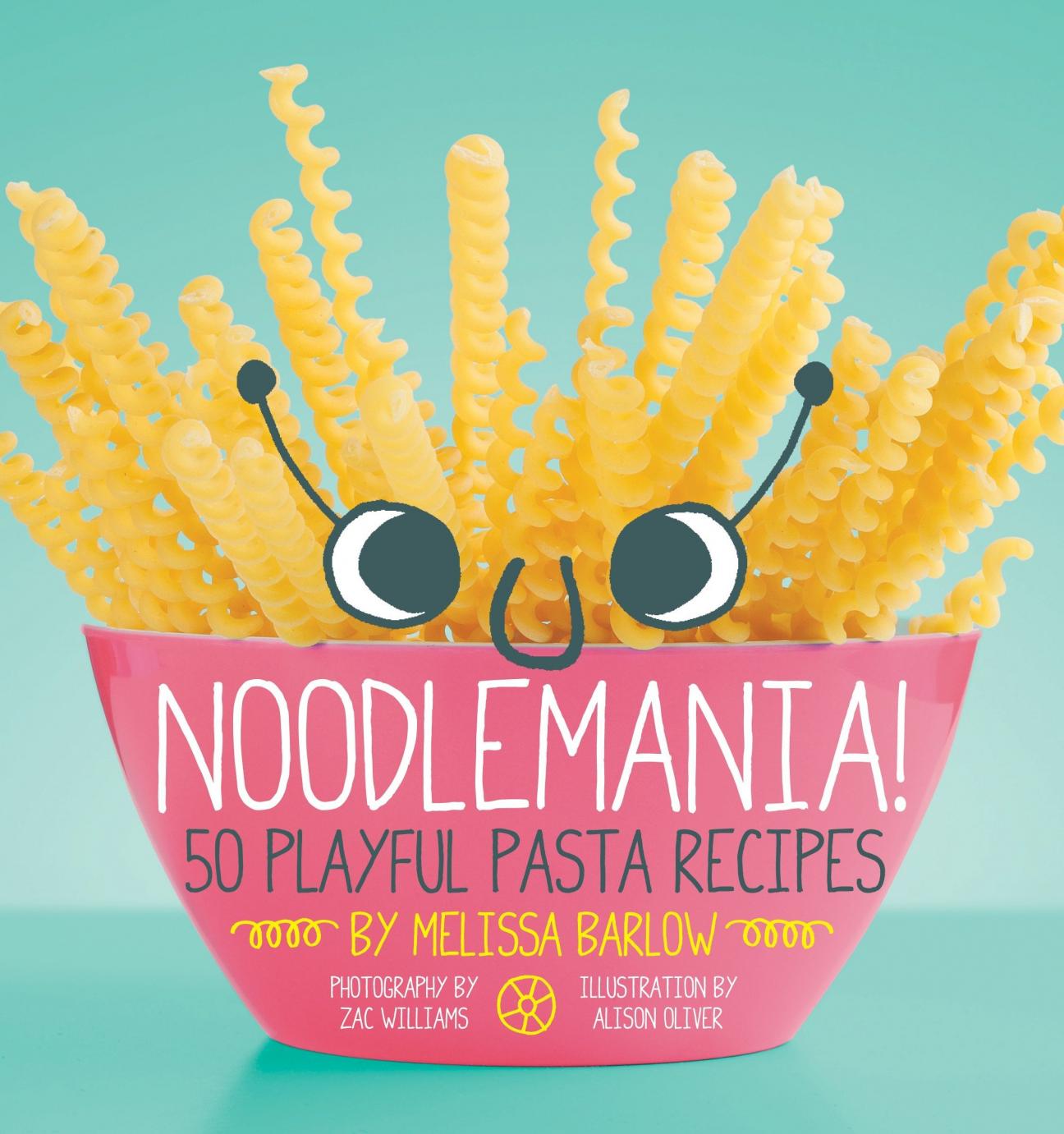 bowl of pasta with googly eyes and arms raised 