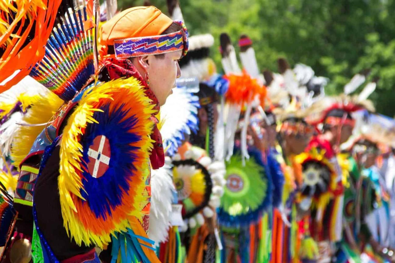 Image of First Nations people dancing in the Ottawa Summer Solstice Festival. (Copyright Andre R. Gagne)