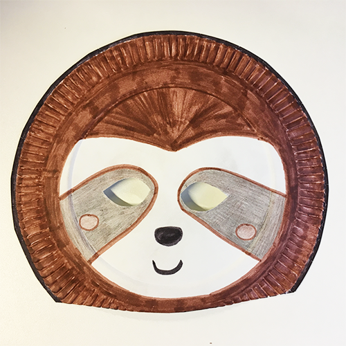 Paper plate sloth mask