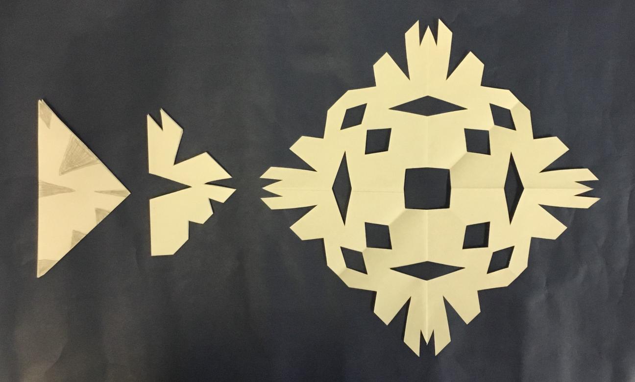 paper snowflake craft for elementary children