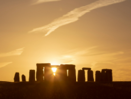 Stonehenge at sunset during the Summer Solstice.