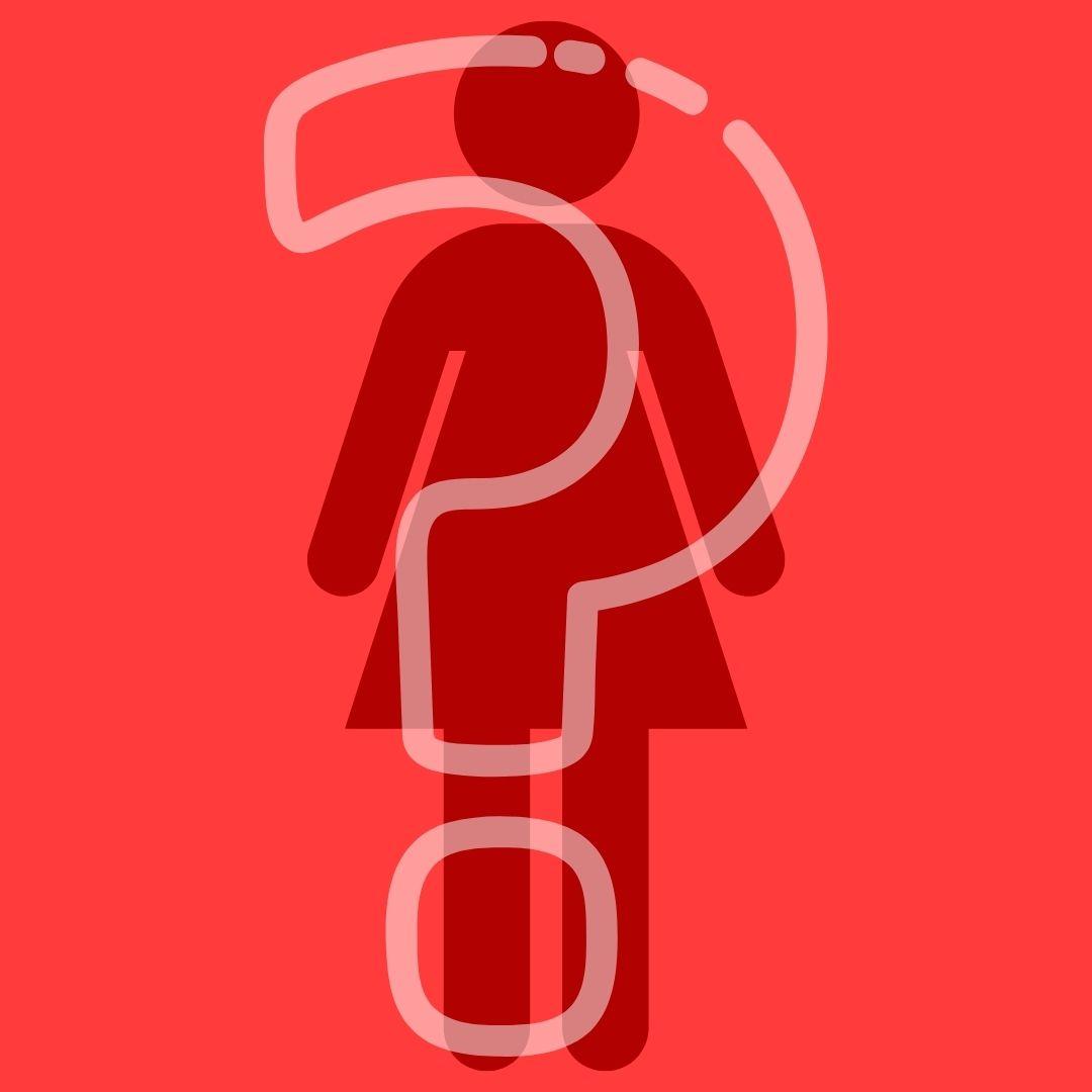 generic woman symbol and question mark 