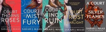 book covers for Sarah Maas's a court of thorns and roses series