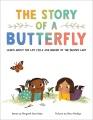 Book cover of The Story of a Butterfly with two girls watching a butterfly