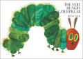 Book cover of The Hungry Little Caterpillar with a big green caterpillar