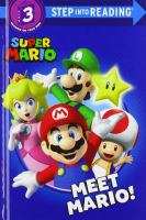 Book cover for Meet Mario, with Mario, Luigi, Princess Peach, and Toad