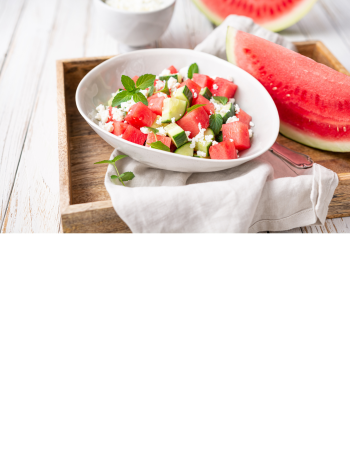 Watermelon Salad with Feta and Cucumber