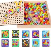 Toddler Peg Board - Stacking Peg Board Set - Fine Motor Skills Toy -  Therapy Toy - 31 pcs - Count & Match Pegboard - 2 Years+ -Battat