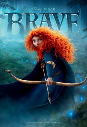 Brave movie poster, Merida holding bow and arrow