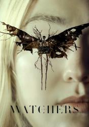 The Watchers movie poster, half of girl's face with eye covered by creature image