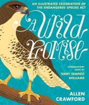 A Wild Promise book cover, blue background, illustration of hawk