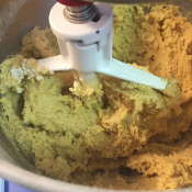 cookie batter in mixer