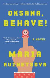 Oksana, Behave! - Kuzntesova hand holding up a finger with eastern european styled doll on it